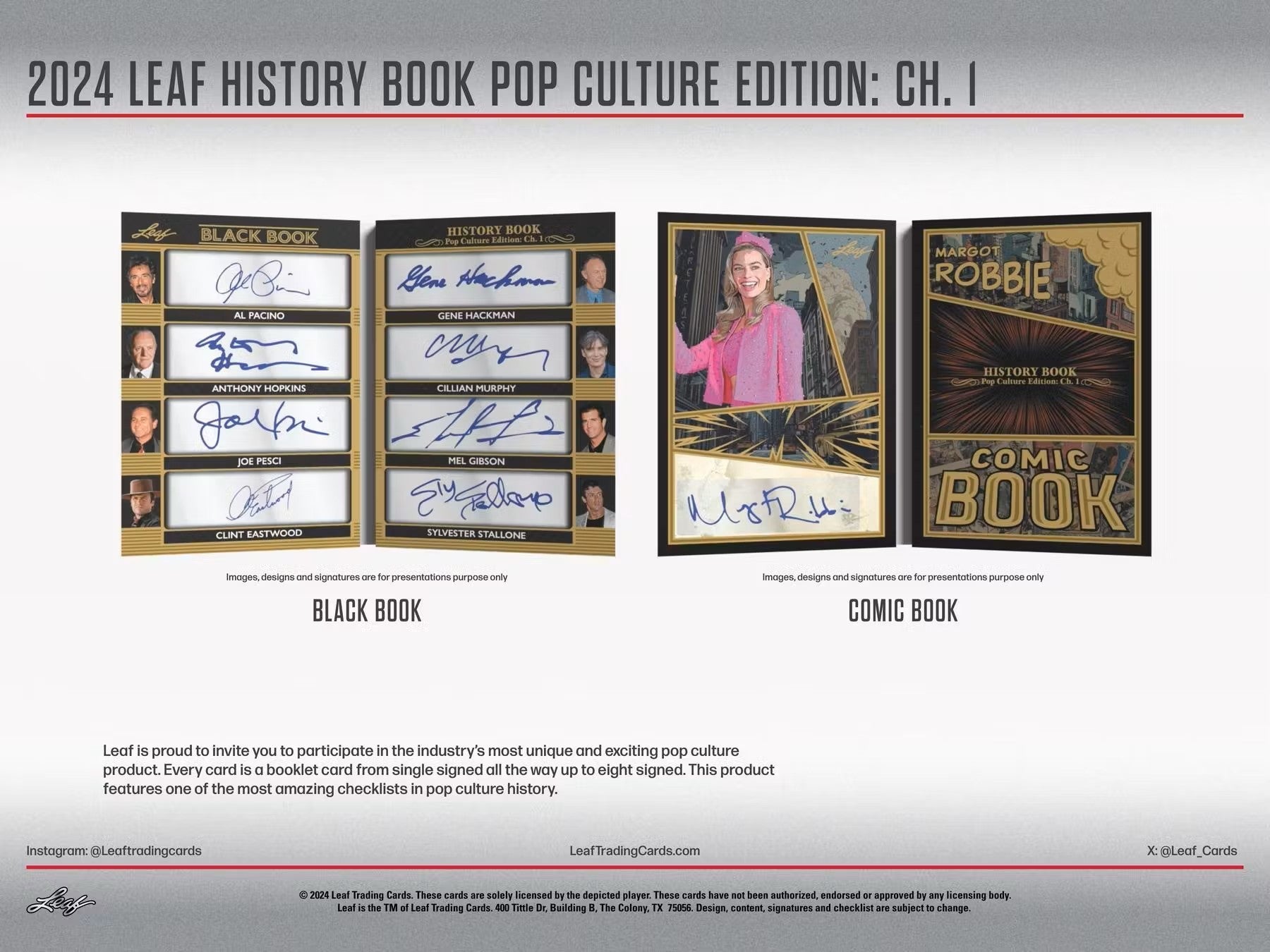 2024 Leaf History Book Pop Culture Edition Chapter 1 Hobby Box - Columbia Hobby - Sports Card Boxes - Toploaders - Card Savers