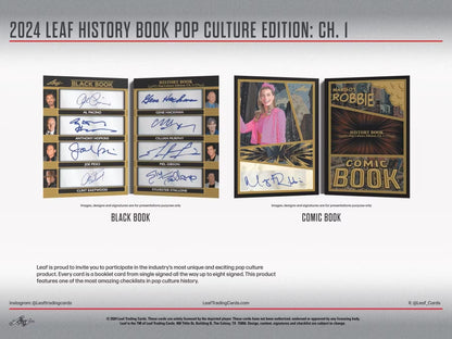 2024 Leaf History Book Pop Culture Edition Chapter 1 Hobby Box - Columbia Hobby - Sports Card Boxes - Toploaders - Card Savers