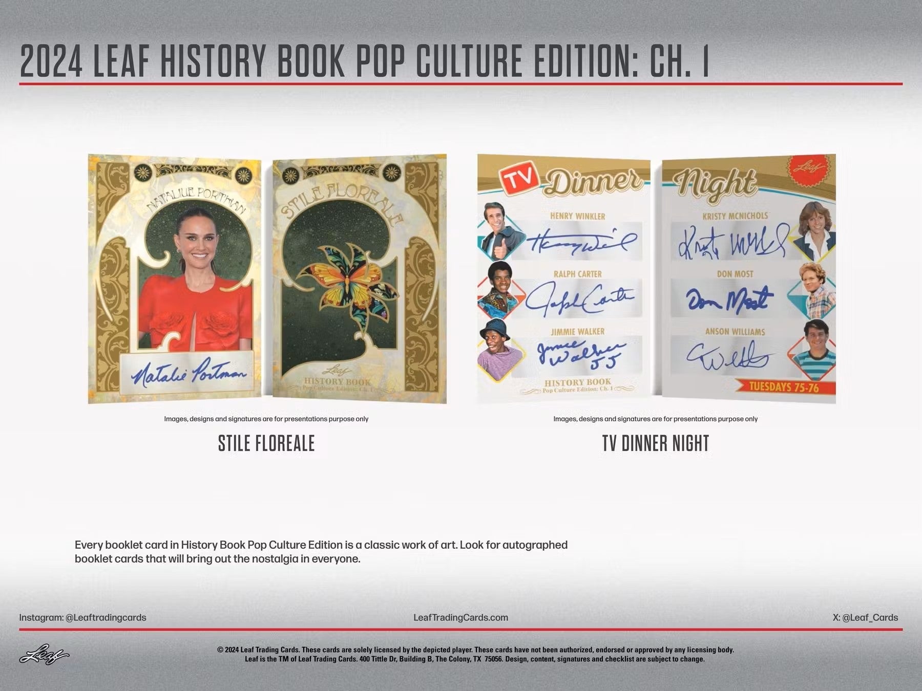 2024 Leaf History Book Pop Culture Edition Chapter 1 Hobby Box - Columbia Hobby - Sports Card Boxes - Toploaders - Card Savers