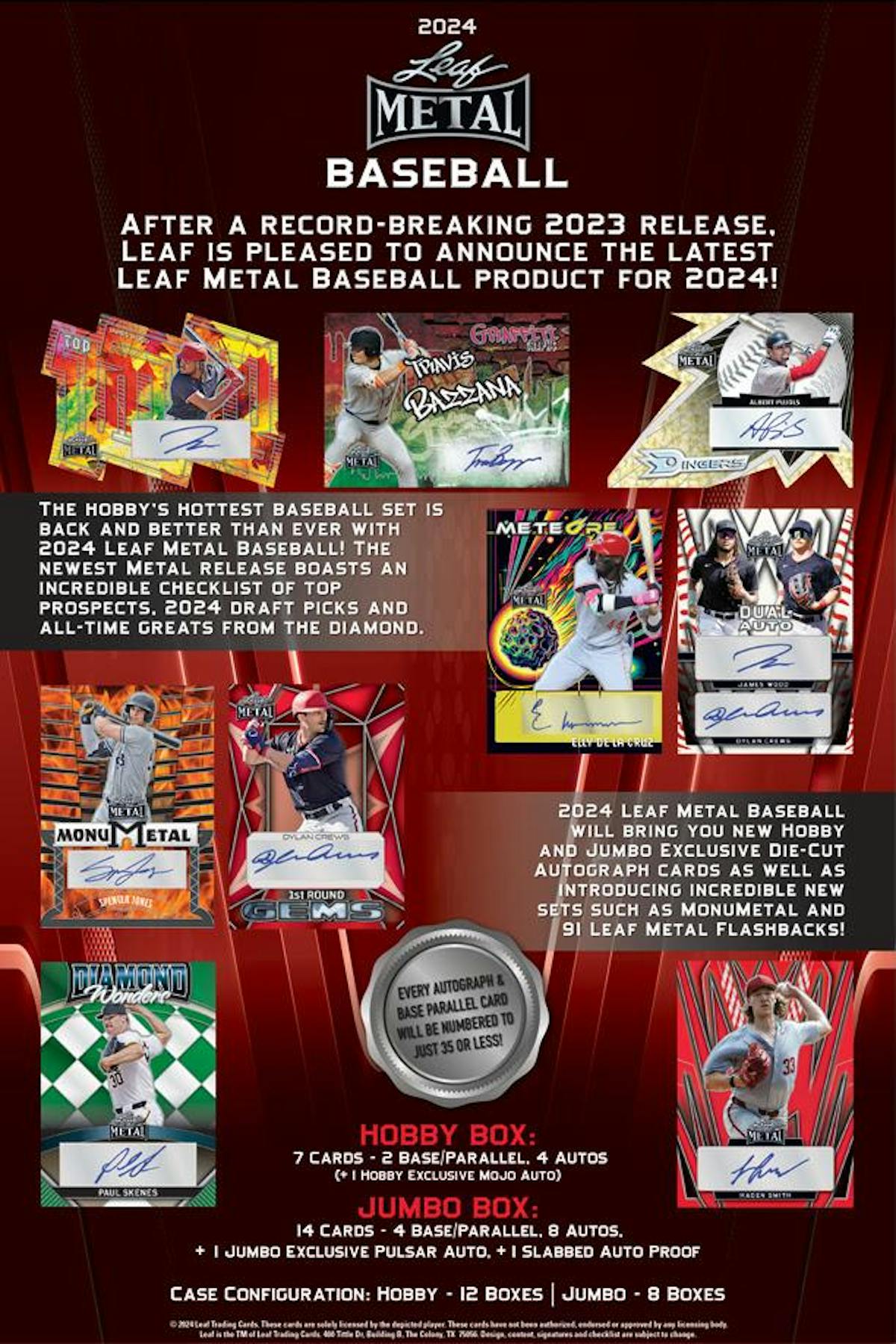2024 Leaf Metal Baseball Jumbo Box - Columbia Hobby - Sports Card Boxes - Toploaders - Card Savers