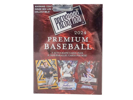 2024 Leaf Press Pass Premium Baseball Hobby Box - Columbia Hobby - Sports Card Boxes - Toploaders - Card Savers