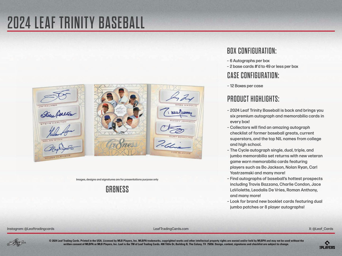 2024 Leaf Trinity Baseball Hobby Box | Columbia Sports Cards - Columbia Hobby - Sports Card Boxes - Toploaders - Card Savers