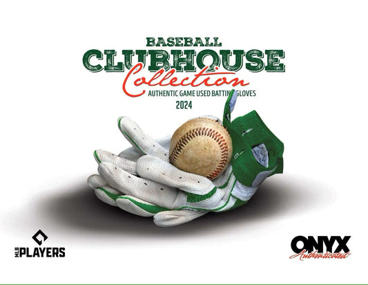 2024 Onyx Clubhouse Collection Baseball Game Used Batting Glove Hobby Box - Columbia Hobby - Sports Card Boxes - Toploaders - Card Savers
