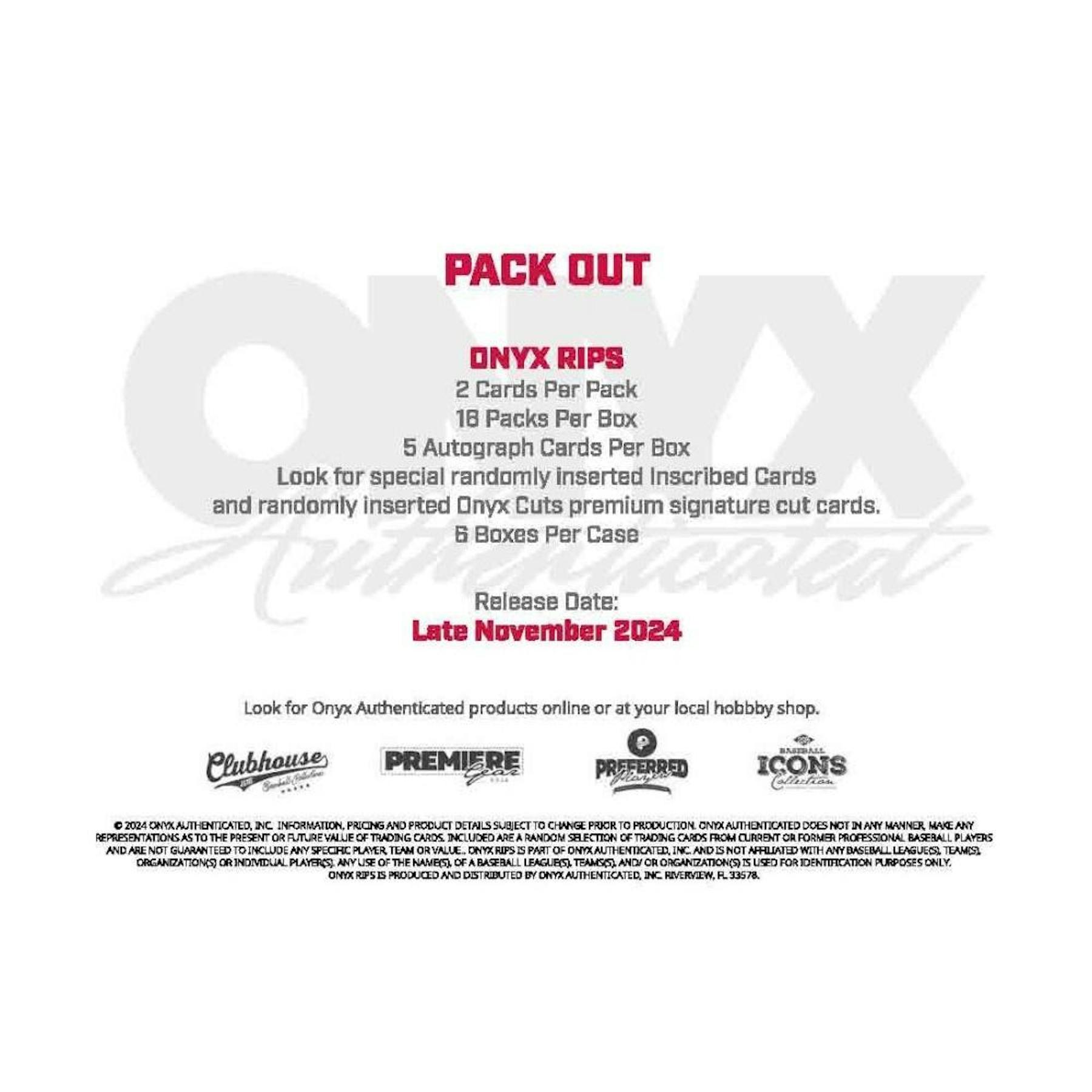 2024 Onyx Rips Baseball Hobby - Columbia Hobby - Sports Card Boxes - Toploaders - Card Savers
