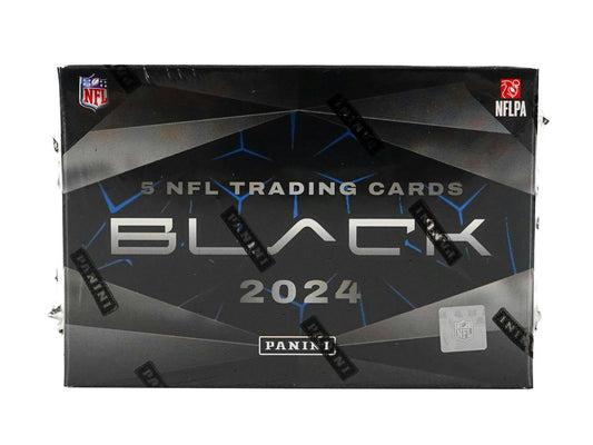 2024 Panini Black Football Hobby Box sealed product image

NFL Rookie Patch Autograph card from 2024 Panini Black

2024 Panini Black Football memorabilia card example

Caleb Williams rookie card from Panini Black 2024