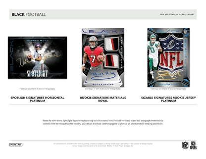 2024 Panini Black Football Hobby Box - Columbia Hobby - Sports Card Boxes - Toploaders - Card Savers