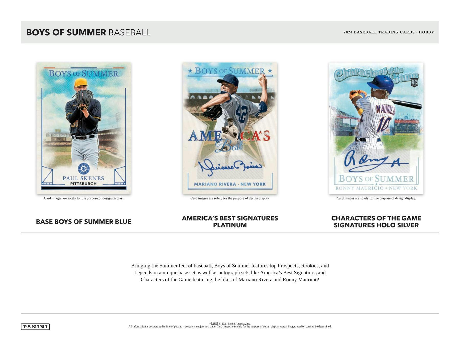 2024 Panini Boys of Summer Baseball Hobby Box - Columbia Hobby - Sports Card Boxes - Toploaders - Card Savers