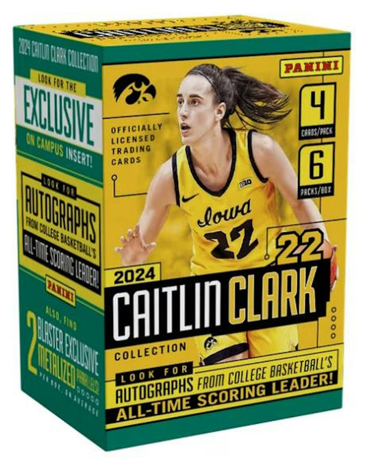2024 Panini Caitlin Clark Collection Basketball 6 - Pack Blaster Box - Columbia Hobby - Sports Card Boxes - Toploaders - Card Savers