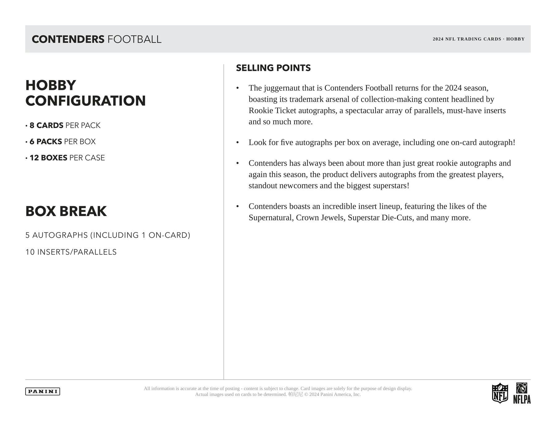 2024 Panini Contenders Football Hobby Box - Columbia Hobby - Sports Card Boxes - Toploaders - Card Savers