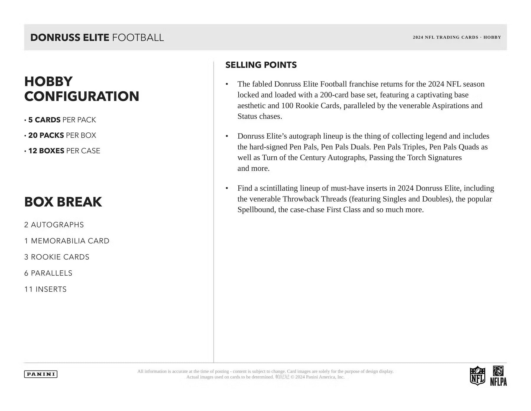 2024 Panini Donruss Elite Football Hobby Box - Columbia Hobby - Sports Card Boxes - Toploaders - Card Savers