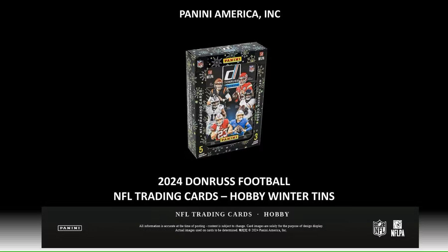 2024 Panini Donruss Football Winter Holiday Tin - Columbia Hobby - Sports Card Boxes - Toploaders - Card Savers