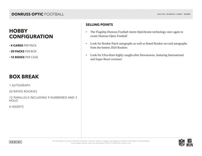 2024 Panini Donruss Optic Football Hobby Box - Columbia Hobby - Sports Card Boxes - Toploaders - Card Savers