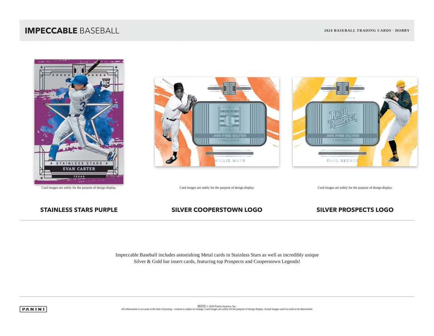 2024 Panini Impeccable Baseball Hobby Box - Columbia Hobby - Sports Card Boxes - Toploaders - Card Savers