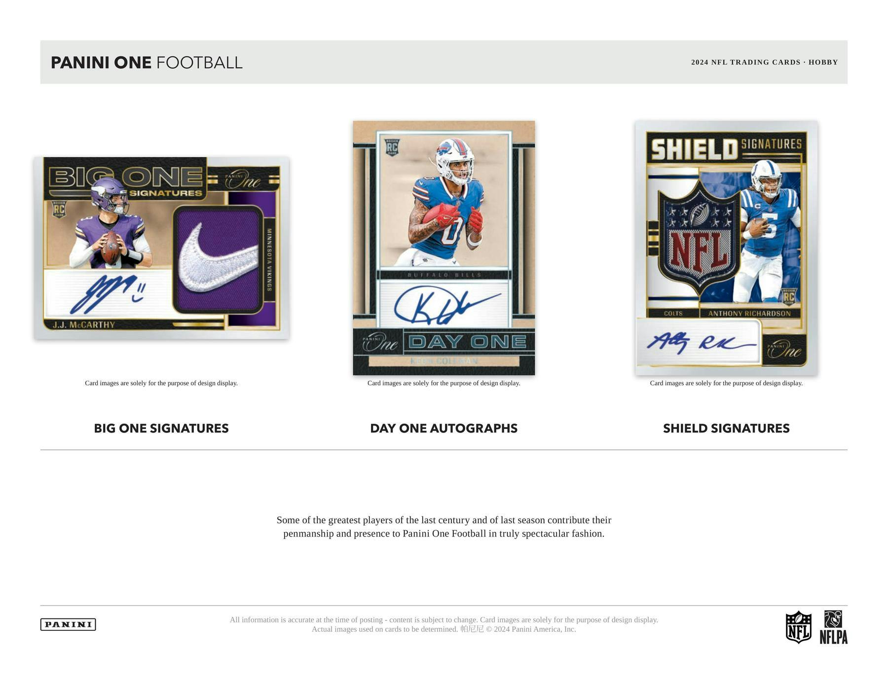 2024 Panini One Football Hobby Box | Columbia Sports Cards - Columbia Hobby - Sports Card Boxes - Toploaders - Card Savers