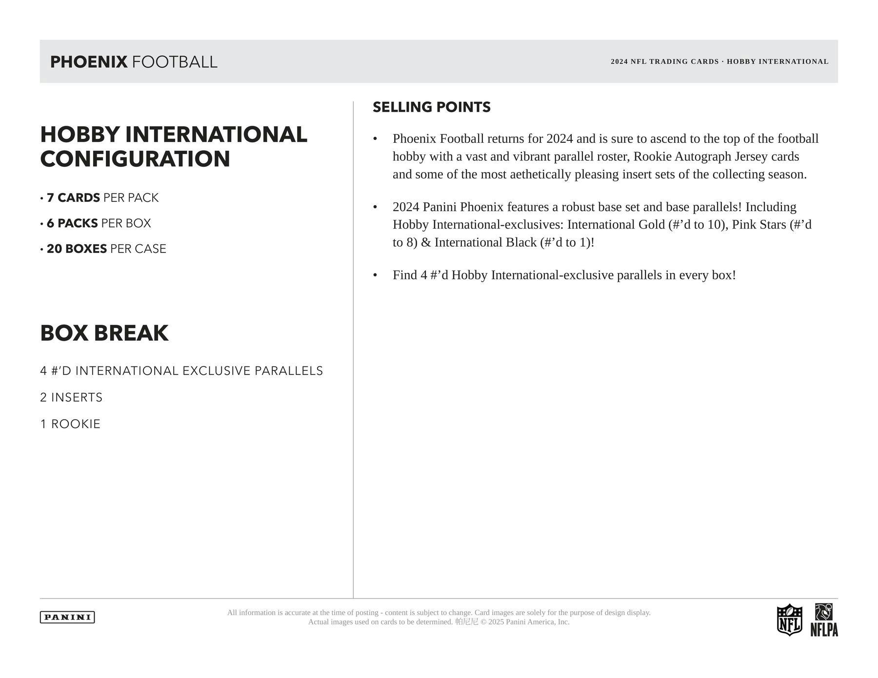 2024 Panini Phoenix Football Hobby International Mega Box – Columbia Sports Cards - Columbia Hobby - Sports Card Boxes - Toploaders - Card Savers