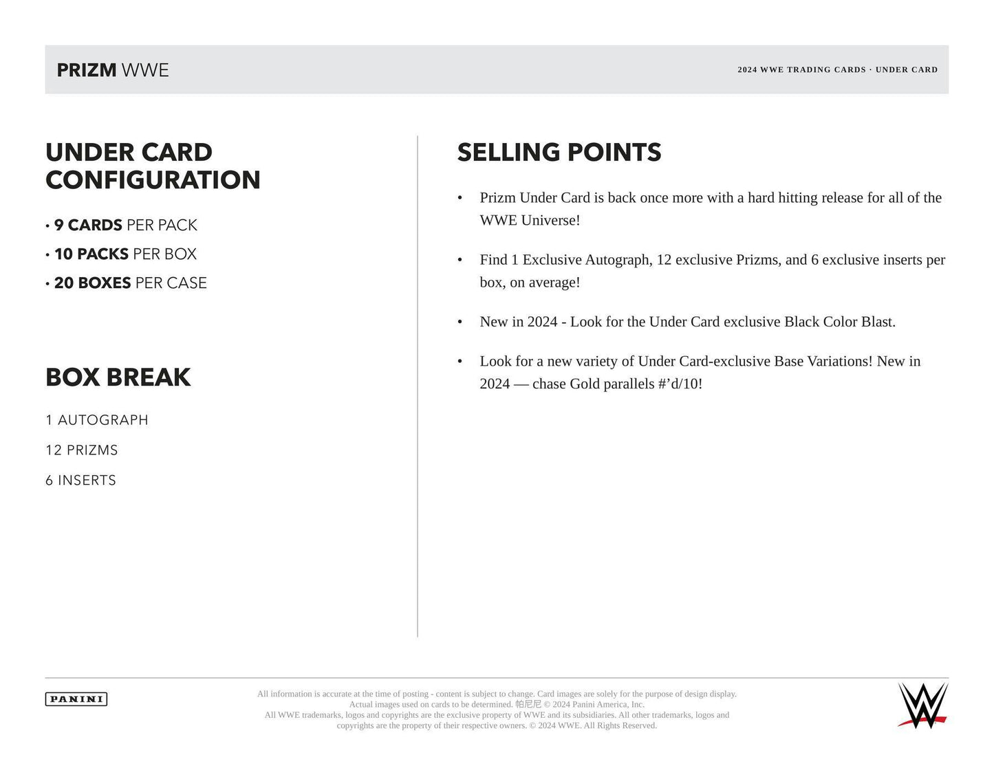 2024 Panini Prizm WWE Wrestling Under Card Box - Columbia Hobby - Sports Card Boxes - Toploaders - Card Savers