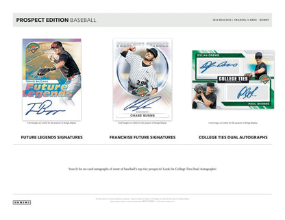 2024 Panini Prospect Edition Baseball Hobby Box - Columbia Hobby - Sports Card Boxes - Toploaders - Card Savers