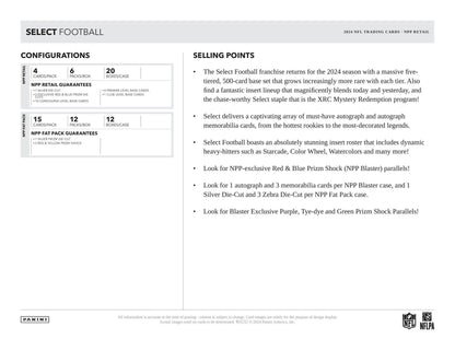2024 Panini Select Football 6 - Pack Blaster Box (Red & Blue Prizms!) - Columbia Hobby - Sports Card Boxes - Toploaders - Card Savers