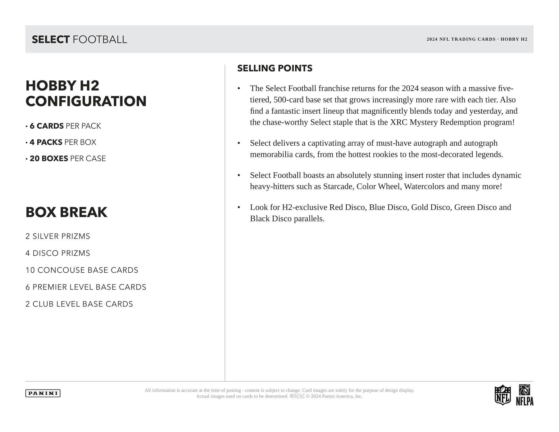 2024 Panini Select Football H2 Box - Columbia Hobby - Sports Card Boxes - Toploaders - Card Savers