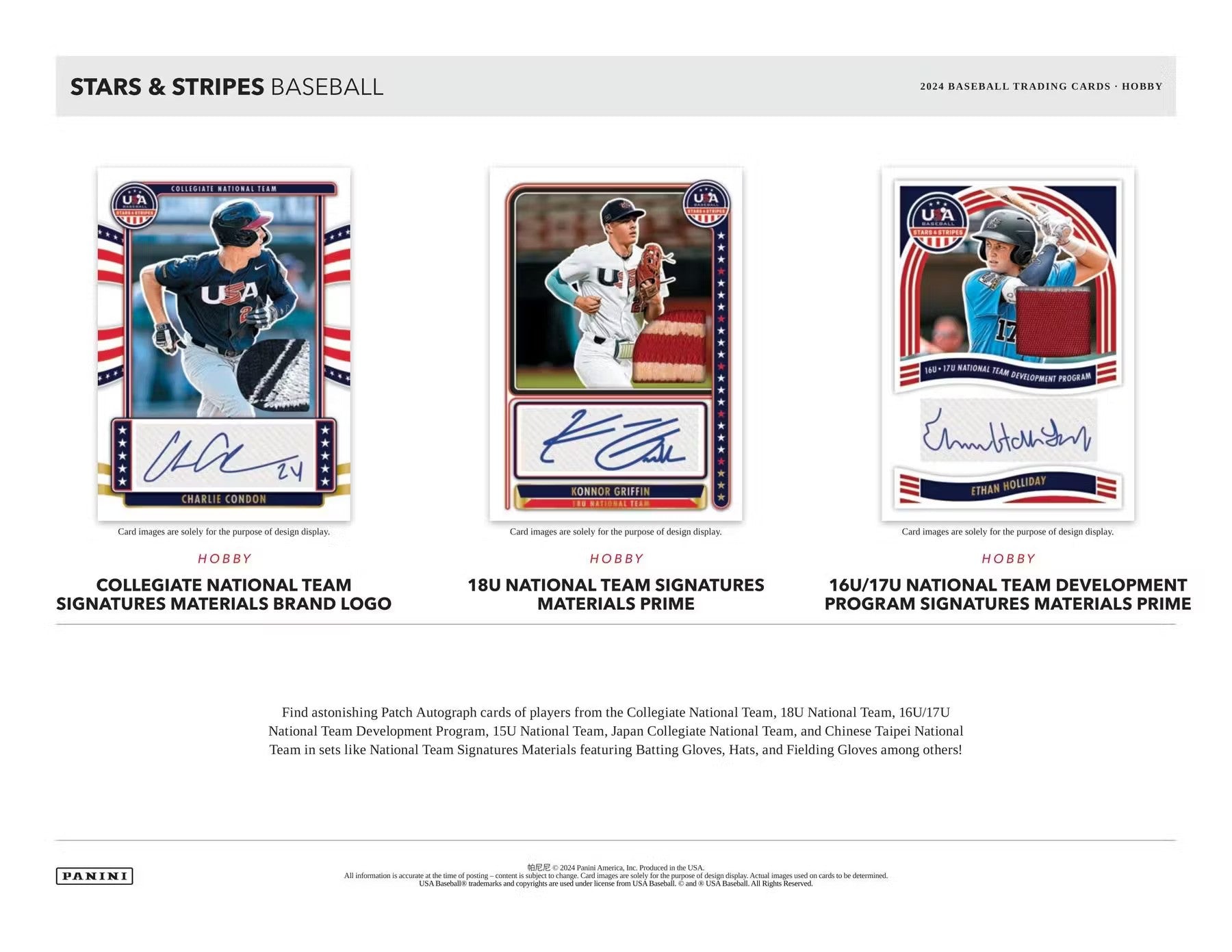 2024 Panini USA Stars & Stripes Baseball Hobby Box - Columbia Hobby - Sports Card Boxes - Toploaders - Card Savers