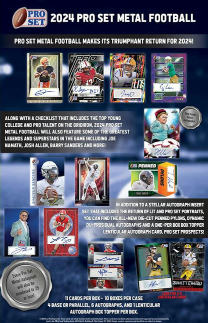2024 Pro Set Metal Football Hobby Box - Columbia Hobby - Sports Card Boxes - Toploaders - Card Savers