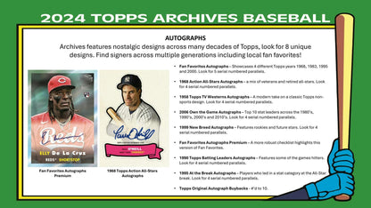 2024 Topps Archives Baseball Collector Box - Columbia Hobby - Sports Card Boxes - Toploaders - Card Savers