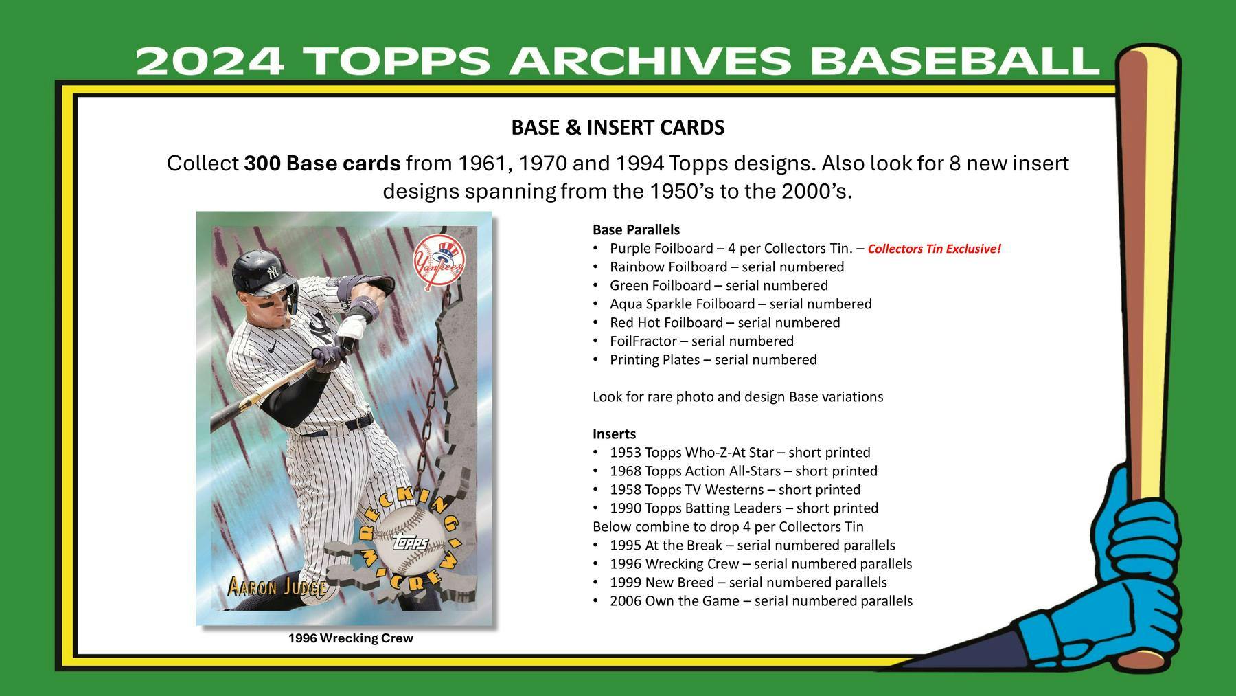 2024 Topps Archives Baseball Collector Box - Columbia Hobby - Sports Card Boxes - Toploaders - Card Savers