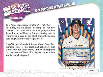 2024 Topps Big League Baseball Hobby Box - Columbia Hobby - Sports Card Boxes - Toploaders - Card Savers
