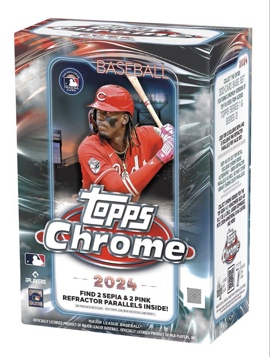 2024 Topps Chrome Baseball 7 - Pack Blaster Box - Columbia Hobby - Sports Card Boxes - Toploaders - Card Savers