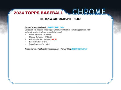 2024 Topps Chrome Baseball Hobby Jumbo Box - Columbia Hobby - Sports Card Boxes - Toploaders - Card Savers