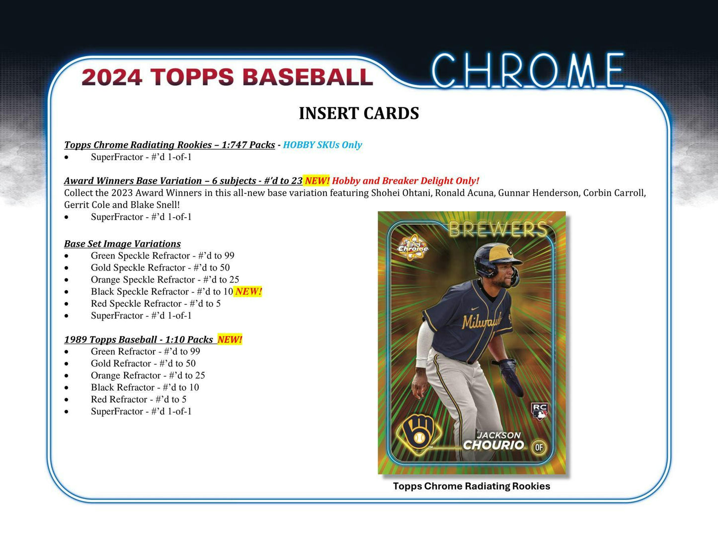 2024 Topps Chrome Baseball Hobby Jumbo Box - Columbia Hobby - Sports Card Boxes - Toploaders - Card Savers