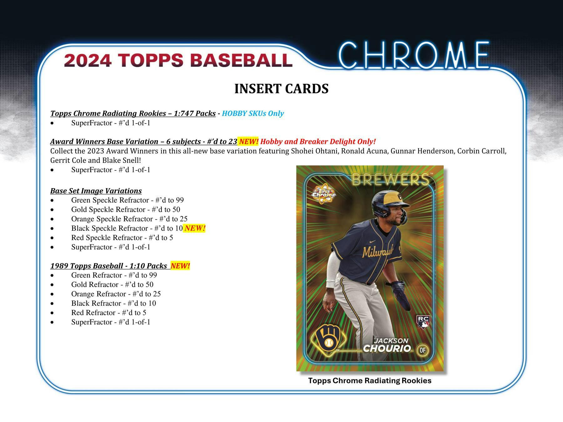 2024 Topps Chrome Baseball Hobby Jumbo Box - Columbia Hobby - Sports Card Boxes - Toploaders - Card Savers