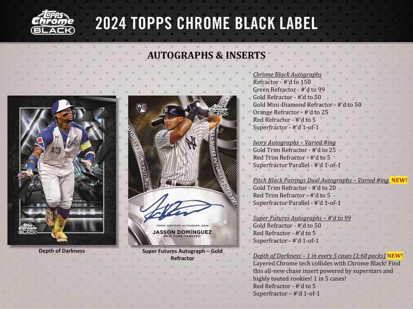2024 Topps Chrome Black Baseball Hobby Box - Columbia Hobby - Sports Card Boxes - Toploaders - Card Savers