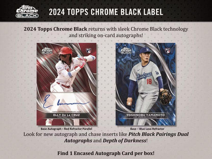 2024 Topps Chrome Black Baseball Hobby Box - Columbia Hobby - Sports Card Boxes - Toploaders - Card Savers