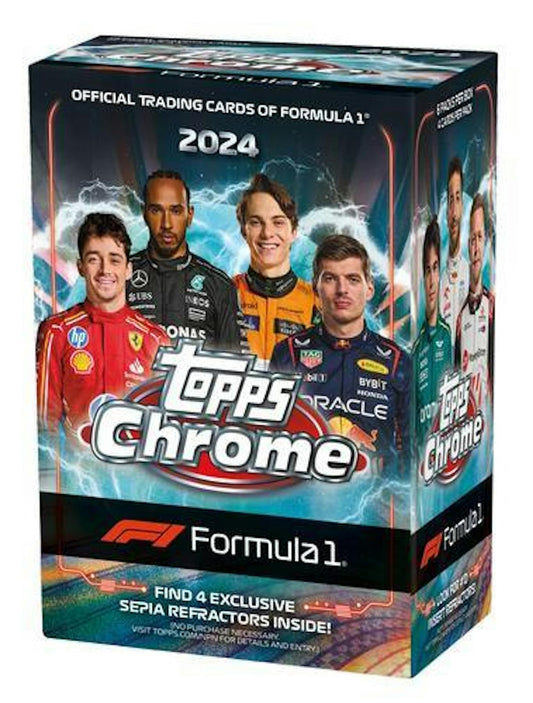 2024 Topps Chrome F1 Formula 1 6 - Pack Blaster Box - Columbia Hobby - Sports Card Boxes - Toploaders - Card Savers