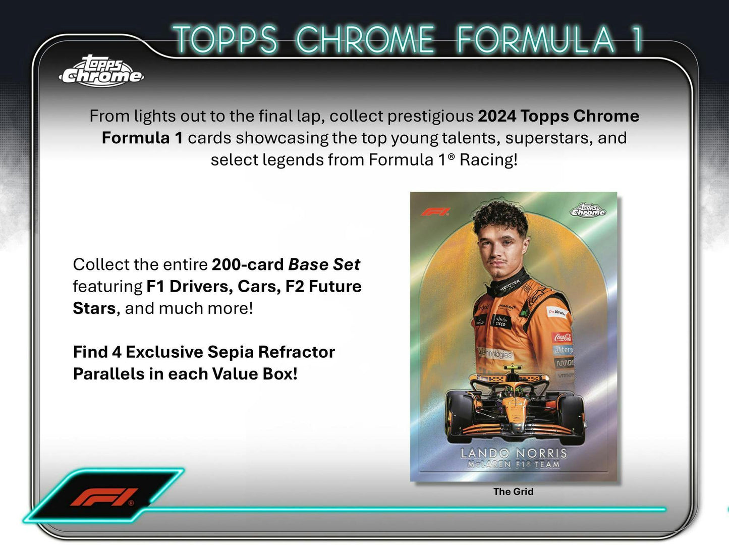 2024 Topps Chrome F1 Formula 1 6 - Pack Blaster Box - Columbia Hobby - Sports Card Boxes - Toploaders - Card Savers