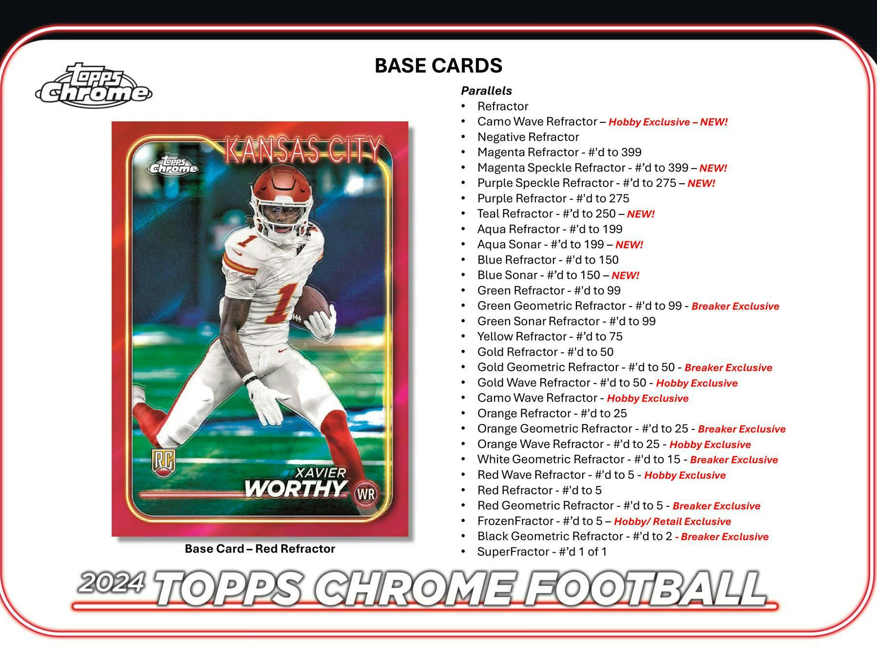 2024 Topps Chrome Football Hobby Box - Columbia Hobby - Sports Card Boxes - Toploaders - Card Savers