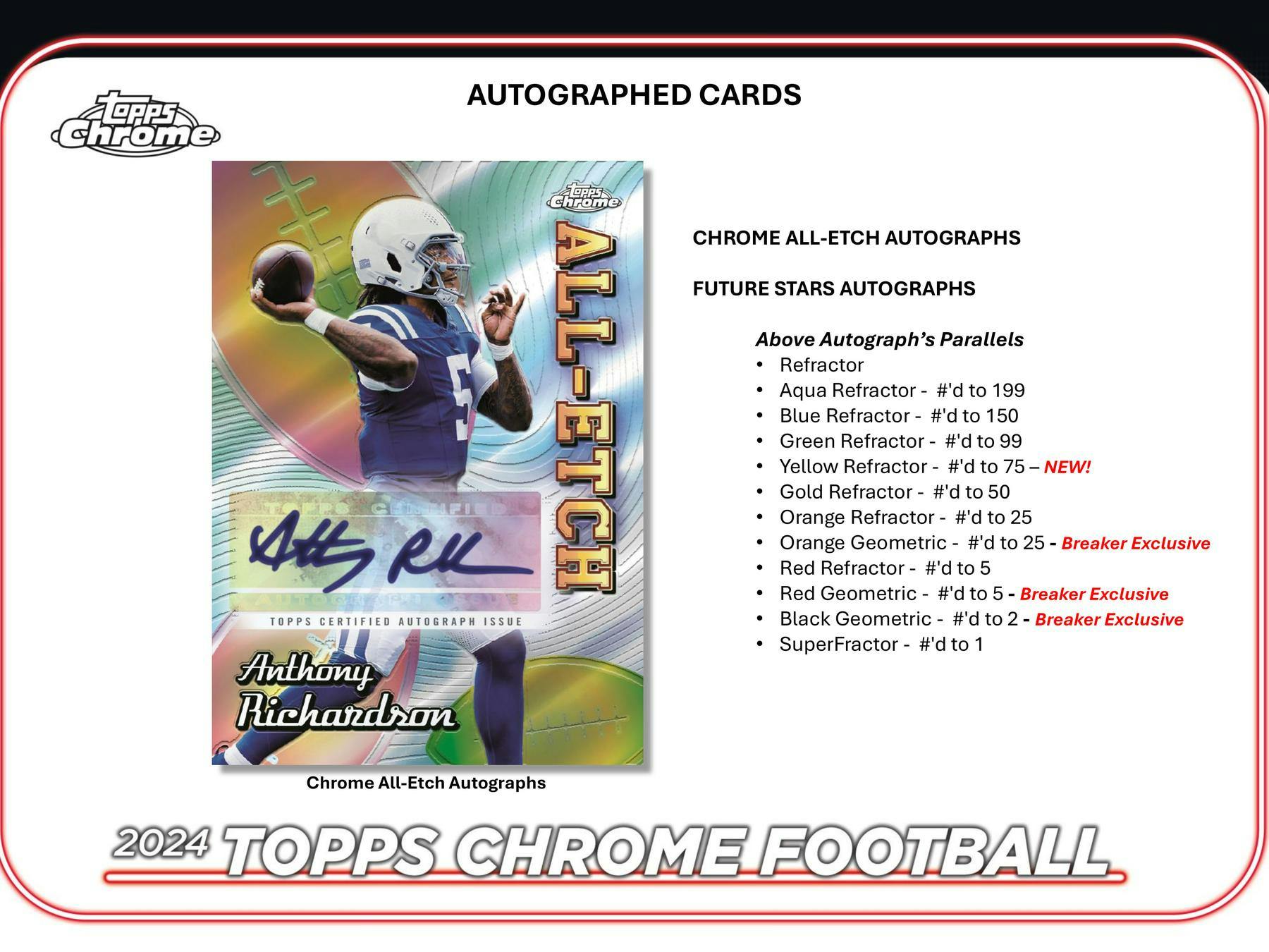 2024 Topps Chrome Football Hobby Box - Columbia Hobby - Sports Card Boxes - Toploaders - Card Savers