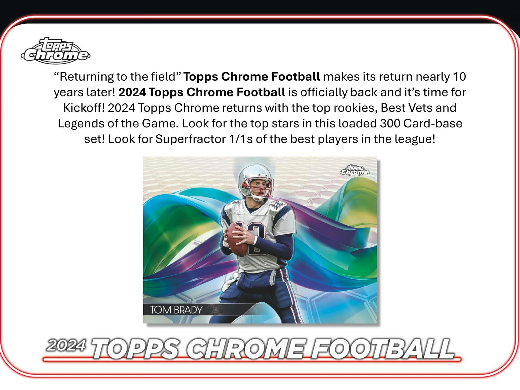 2024 Topps Chrome Football Hobby Box - Columbia Hobby - Sports Card Boxes - Toploaders - Card Savers