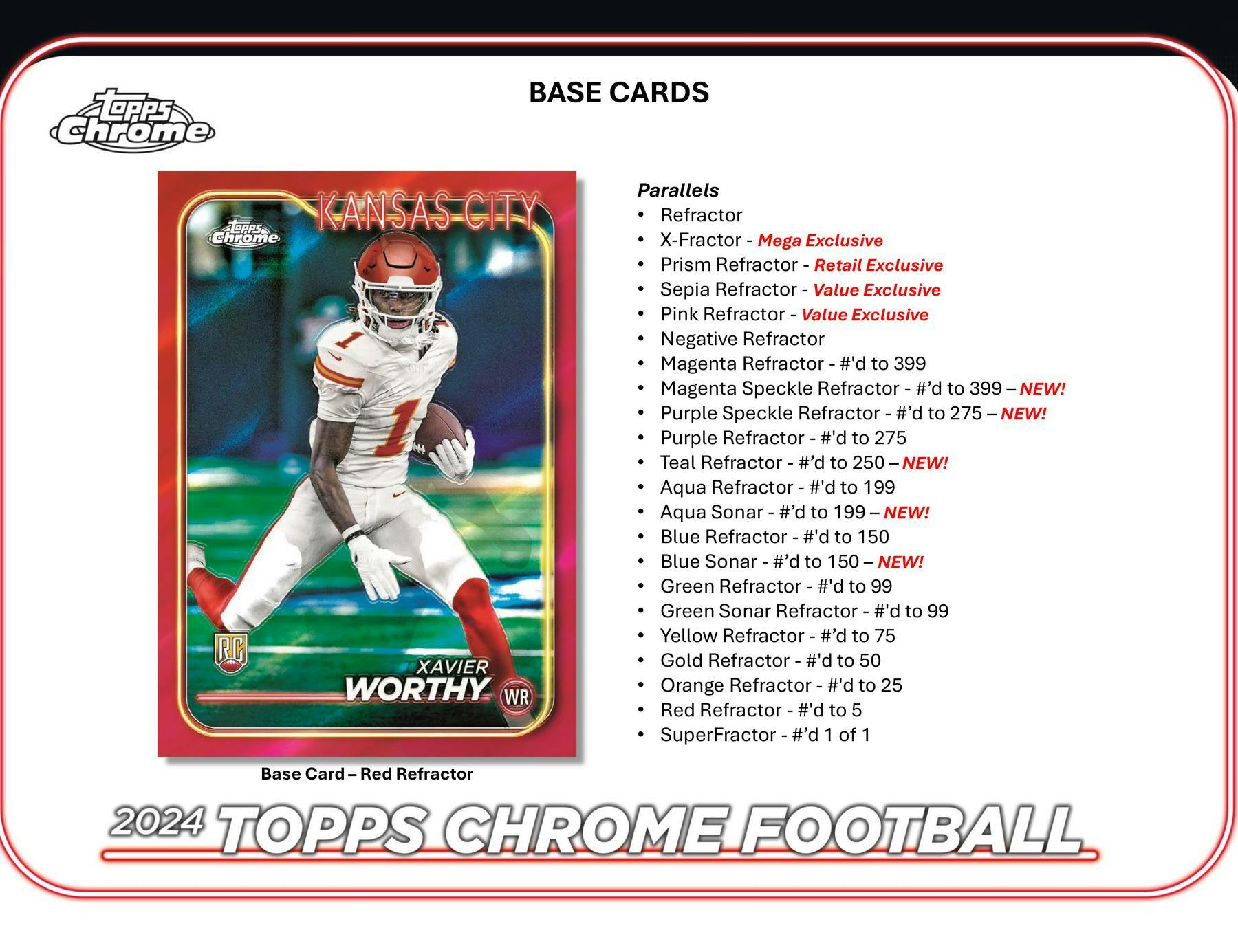 2024 Topps Chrome Football Mega Box - Columbia Hobby - Sports Card Boxes - Toploaders - Card Savers