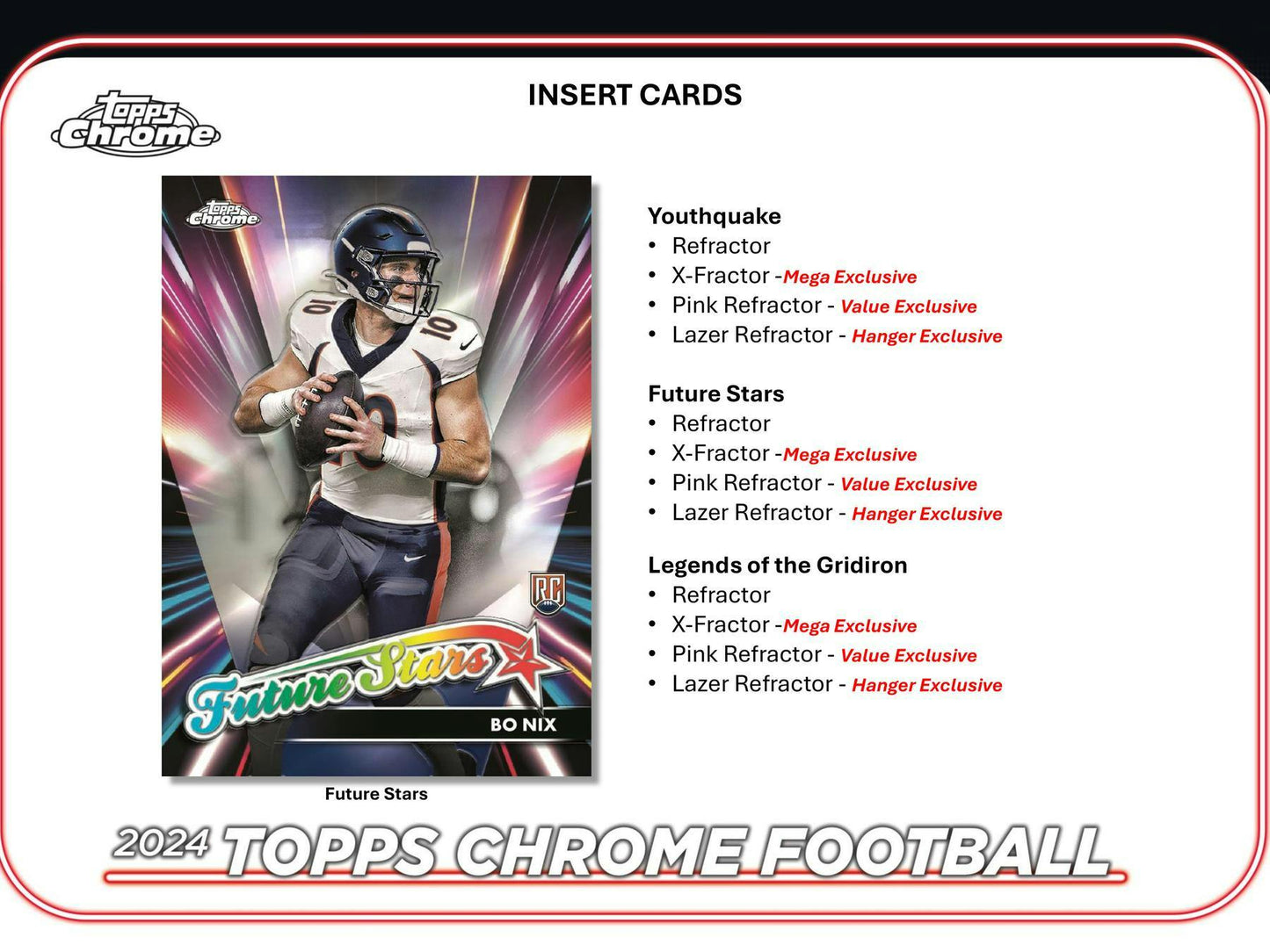 2024 Topps Chrome Football Mega Box - Columbia Hobby - Sports Card Boxes - Toploaders - Card Savers