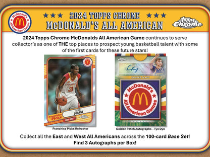 2024 Topps Chrome McDonald's All American Basketball Hobby Box (Cooper Flagg!) - Columbia Hobby - Sports Card Boxes - Toploaders - Card Savers