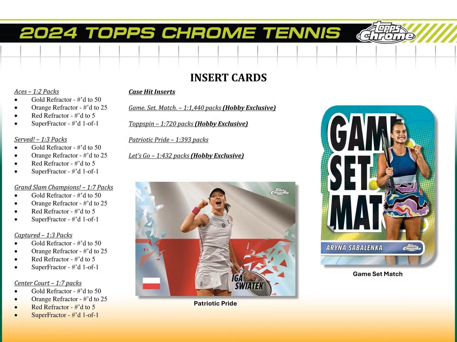 2024 Topps Chrome Tennis Breakers Delight - Columbia Hobby - Sports Card Boxes - Toploaders - Card Savers