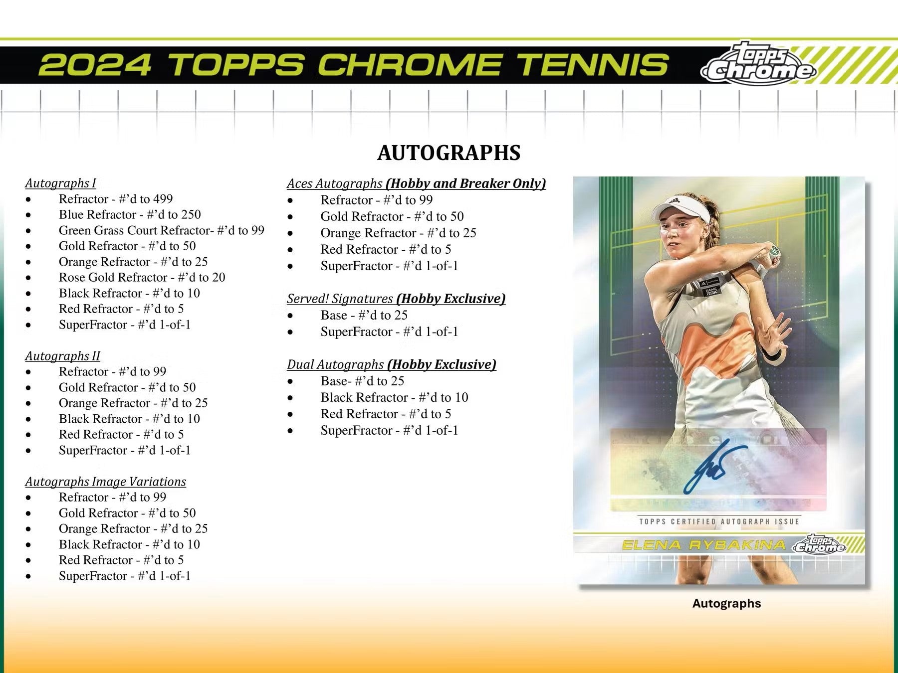 2024 Topps Chrome Tennis Breakers Delight - Columbia Hobby - Sports Card Boxes - Toploaders - Card Savers
