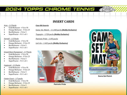 2024 Topps Chrome Tennis Hobby Box - Columbia Hobby - Sports Card Boxes - Toploaders - Card Savers