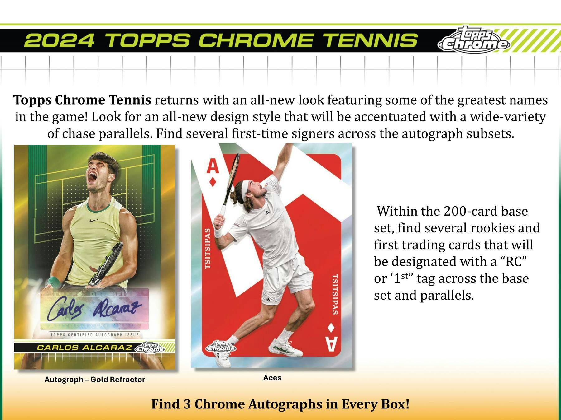 2024 Topps Chrome Tennis Hobby Box - Columbia Hobby - Sports Card Boxes - Toploaders - Card Savers