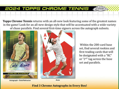 2024 Topps Chrome Tennis Hobby Box - Columbia Hobby - Sports Card Boxes - Toploaders - Card Savers