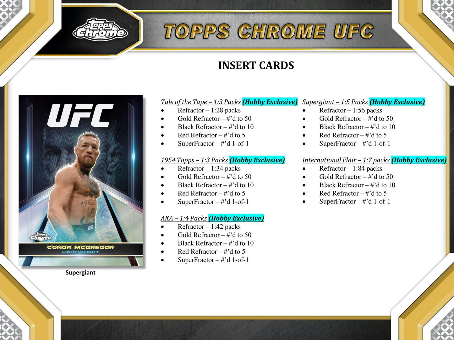 2024 Topps Chrome UFC Hobby Box - Columbia Hobby - Sports Card Boxes - Toploaders - Card Savers