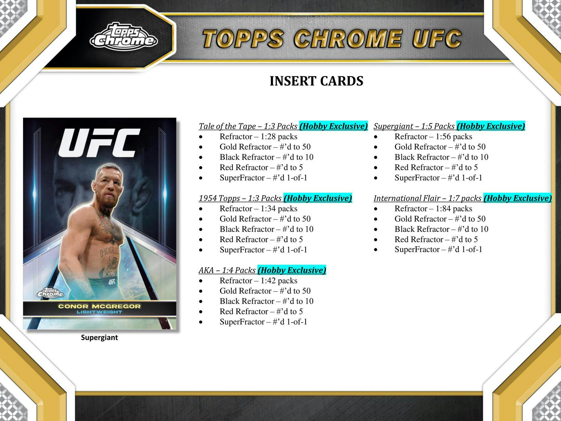 2024 Topps Chrome UFC Hobby Box - Columbia Hobby - Sports Card Boxes - Toploaders - Card Savers