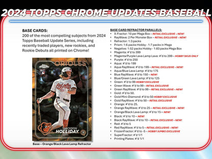 2024 Topps Chrome Update Series Baseball Breaker Delight Box - Columbia Hobby - Sports Card Boxes - Toploaders - Card Savers